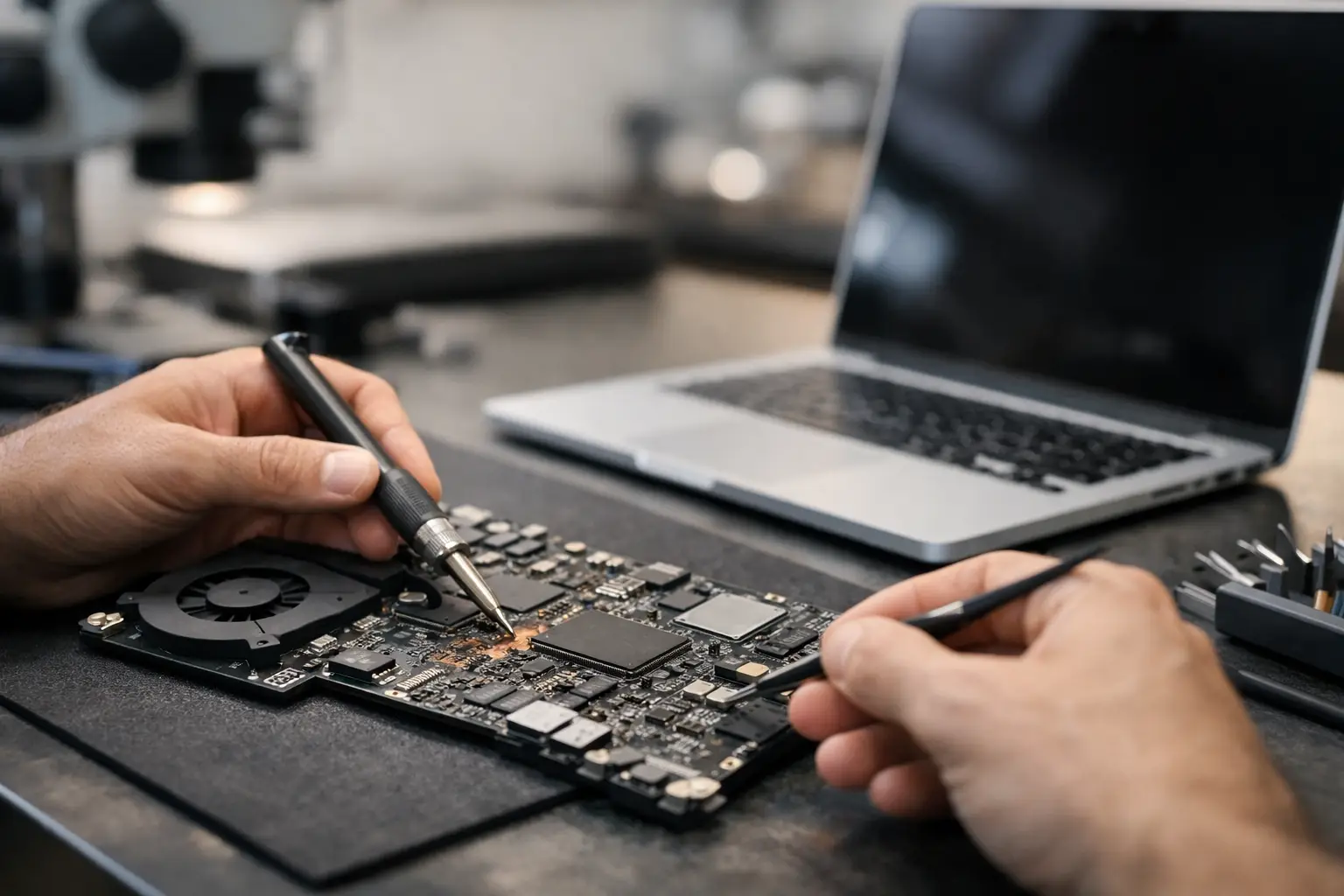 Réparation carte mère MacBook : la sauver ?