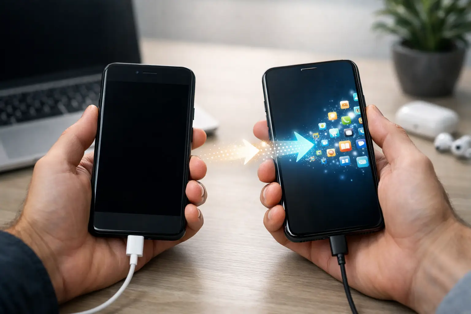 Transférer des données d’un téléphone à écran noir
